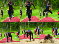 Abu Daramy ’16 competes in the triple jump at the Founders League Championships.