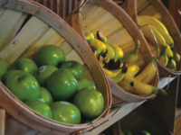 A wide array of  fresh fruit is part the dining hall’s recent changes.