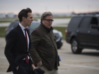 Jared Kushner and Steve Bannon walk together on December 1, 2016