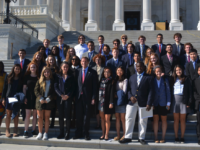Students on the U.S. government and politics trip meet with Senator Richard Blumenthal of Connecticut.