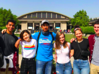 Maya Lewis-Hayre ’20 , David Vasquez ’19, Josephine Hong ’19, Revant Kantamneni ’20, Sarah Gurevitch ’19, Kaleah Haddock’19, and Nate White ’20 with their host at the Terra Cotta Warriors Museum in Xi’an.