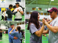 Numerous sixth-form dates perfect their dance routines for the Last Hurrah on the Tartan Court of the Worthington Johnson Athletic Center. Photo by Pinn Chirathivat/The Choate News